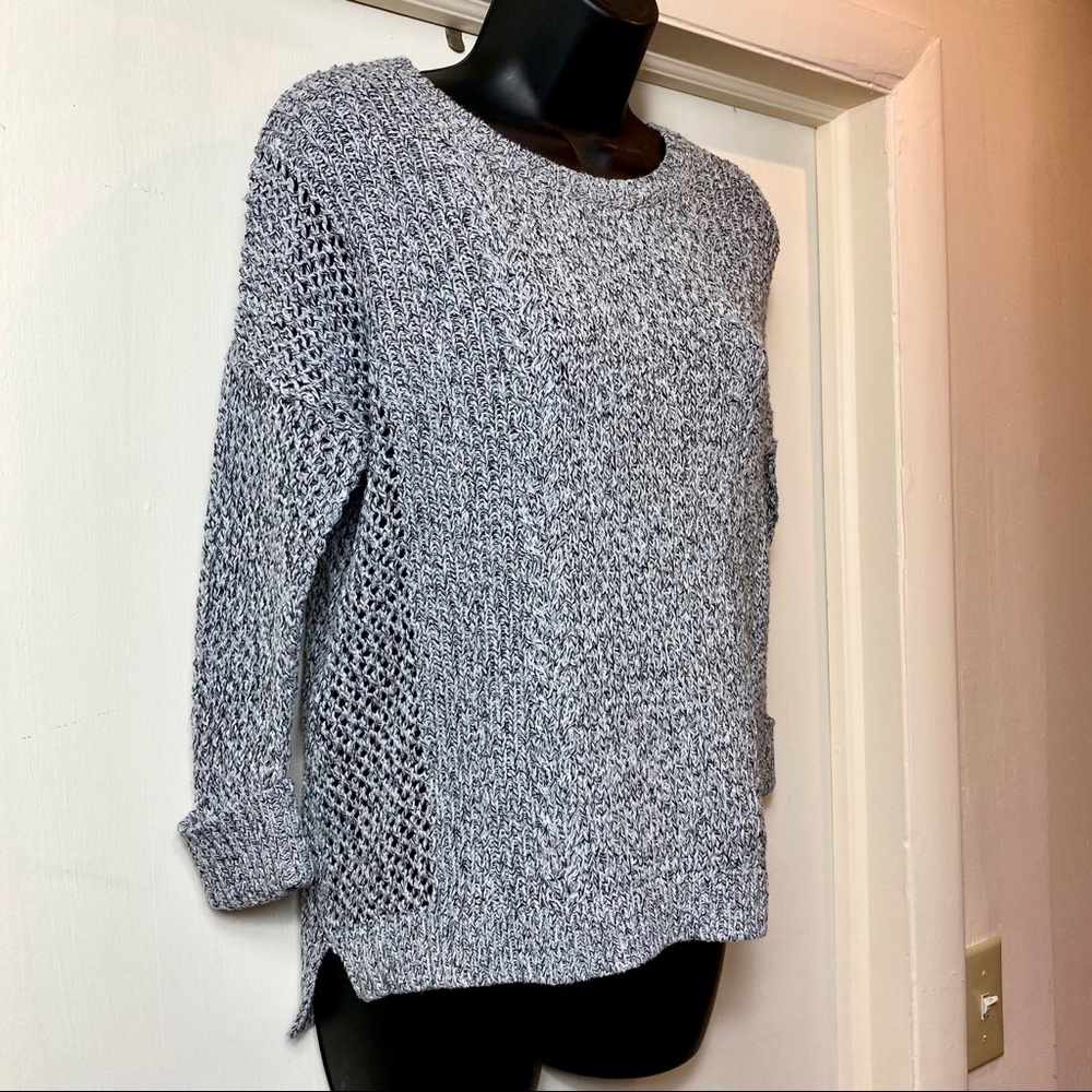 Madewell Grey Long Sleeve Marled Plaza Pullover - Picture 6 of 9